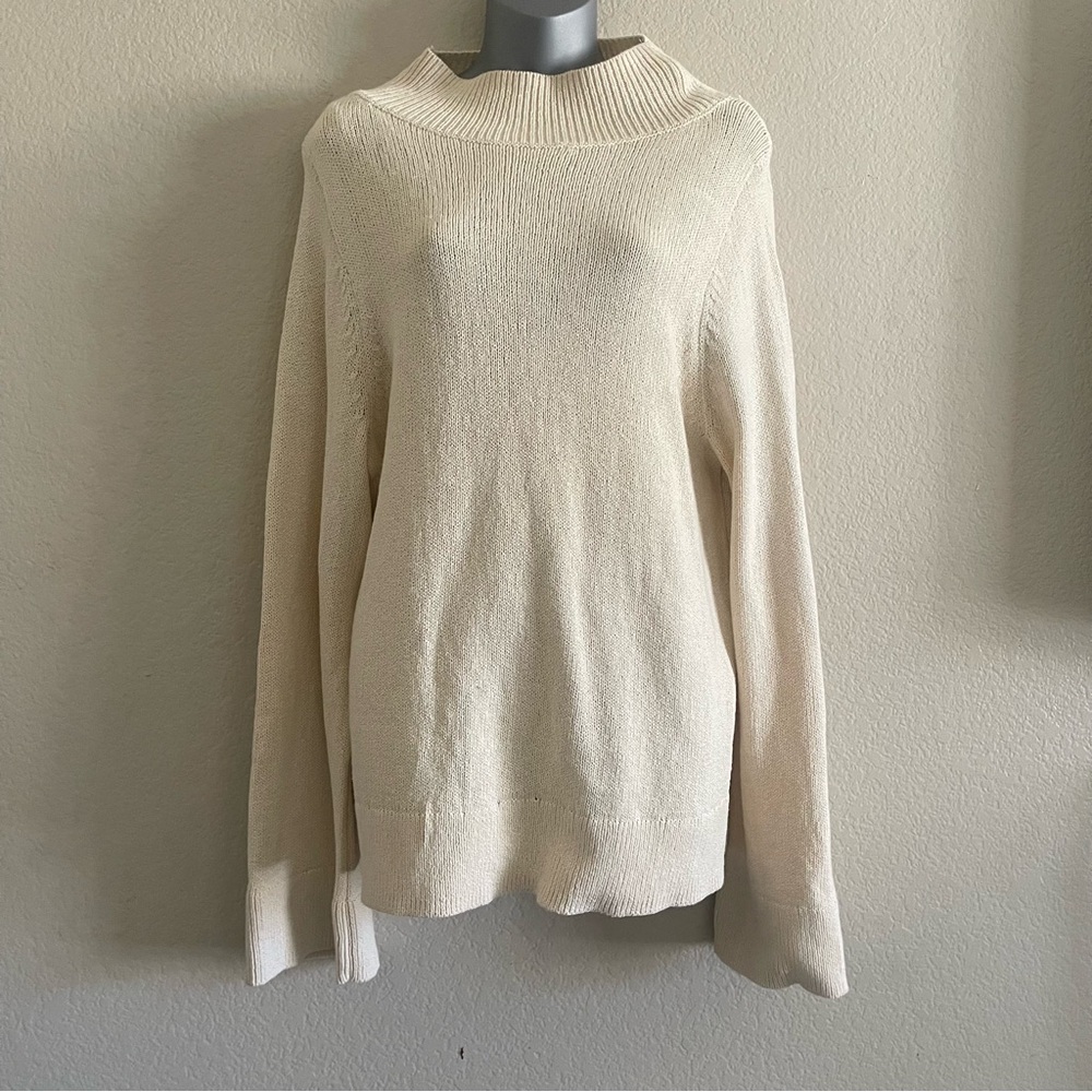 COS cotton knit sweater xsmall 100% cotton minimalist tan cream